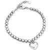 OPSOBJECTS Gioiello di Ops della Collezione Chunky Love. Il Bracciale è di Colore Ball Chain Silver con Pendente Cuore. La referenza è: OPSBR-850
