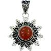 Tibetan Silver Naturale Onice Rosso Pietra Preziosa Ciondolo per Donna Etnico Tribale Design Filigrana, Placcato Argento Fatti a Mano 925 Gioielli, Moda Progettista Collana Ciondolo per Festa
