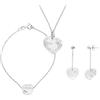 Essens - CUORE DI SWAROVSKI - Collana, bracciale e orecchini - Autentico cristallo di SWAROVSKI - Argento 925 - Gioielli da donna