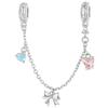 Yashuo Catena di sicurezza con clip per braccialetto Pandora, in argento Sterling, San Valentino, Halloween, Natale, ciondolo d'amore, croce, fiore, catena di sicurezza per donna, Cristallo