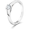 EDELIND 750 Anello Fidanzamento Donna Ø 56mm Solitario Diamante Naturale 0.3 ct Taglio Brillante Anello Donna Oro bianco 18 k (750) Сon Scatola Regalo