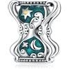 Teleye Ciondolo a forma di clessidra con sole e luna in argento sterling 925 adatto per collana con bracciale Pandora
