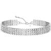 Zealmer Collana Girocollo con Strass in Stile Bohémien, Argento, Diamanti Scintillanti, Strass in Cristallo, Collana con Glitter, Gioielli Placcati in Oro, Regali per Donne, Matrimonio, Da Sposa, Da
