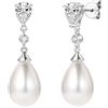 ZUOHUI Orecchini di perle a goccia in argento sterling S925, orecchini pendenti vintage francesi for donne, regalo ipoallergenico for matrimonio, viaggio e ufficio(Silver)