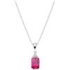 AMEN Gioielli, Collana Princess, Collana Donna Argento 925, Rodiato con Zircone Pendente Rosso, Regalo Donna