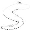 amorili Collana Rosario in Acciaio Inox Postine Bicolore Modello Girocollo - Gioiello Religioso Uomo Donna, Croce e Medaglietta, Elegante e Resistente, Idea Regalo Fede e Stile