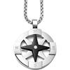 amorili Collana Uomo Rosa dei Venti con Bussola in Acciaio Inox - Ciondolo Nautico con Zircone Bianco - Catena Resistente Vari Colori - Gioiello Uomo Elegante Stile Marino Regalo per Lui (tipo3)