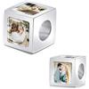MeMeDIY Personalizzato Foto Charm Perlina Adatto Donna Bracciali Collane Argento Sterling 925 Cuore/Quadrato Charm Contiene 1/4 Immagine Argento/Oro/Oro Rosa Charm Amore Perlina Regali per Donna - C1
