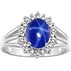 Rylos Anello con Zaffiro e Diamante con Stella Blu Ispirato alla Principessa Diana - Settembre Birthstone