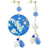 Lebole Maison Lebole Gioielli Orecchini da Donna Mix&Match The Circle Fiori Bianchi e Colibrì Classico Azzurro