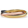PERIMADE Dainty Trinity - Anello a fascia intrecciata, placcato oro 18 carati, impilabile, da donna, ipoallergenico, in argento Sterling 925, tripla fila, gioiello alla moda regalo dell'amicizia