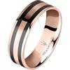 Maserati Jewels anello Uomo in Acciaio, Ceramica, ip oro rosa - JM223ATZ24021