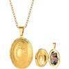 U7 Collana Personalizzata con Foto Ciondolo Medaglione Ovale Portafoto Placcato Oro 14K, Collana Donna Portafoto Personalizzata Confezione Regalo per Donna Ragazza Natale Compleanno Anniversario