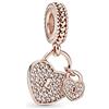 PANDORA Icons Pendente con lucchetto a forma di cuore placcato in oro rosa 14 k con zirconia cubica trasparente