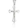 AMAR Ciondolo a croce in argento massiccio da uomo 925, ciondolo a forma di croce in argento per uomo e donna, senza nichel, 2,00 CM x 3,20 CM, Argento, Nessuna pietra preziosa