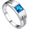 Suplight Anello Uomo e Donna in Argento 925 Diamante/Nero/Blu per Matrimonio e Fede Nuziale Zirconia Cubica - Misura 12-30 - Confezione Regalo