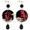 IN Lebole Collezione The Circle DOR78 Coralli Orecchini da Donna in Ottone Pietra Nera