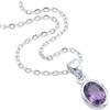 mantraroma Collana con ciondolo in argento 925, pietra preziosa viola ametista, collana con ciondolo in argento sterling da donna, regalo