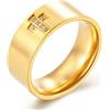 ZQIUDLOF Anello Di Fidanzamento A Croce Con Diamante, Anello in Acciaio Al Titanio A Croce Semplice Di Moda,D'oro,12