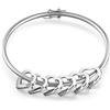 kaululu Bracciale Personalizzato Donna con 6 Famiglia BFF nomi Ciondolo Cuore Personalizzabile Incisione Nome Braccialetto Gioielli per Mamma Sorelle Idee Regalo di Compleanno (Silver)