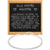 Bramart Bracciale Maestra Insegnante Argento Sterling 925 Zirconi Blu Compleanno Idee Regali per lei, Bracciali Tennis oro Idea Regalo Natale - Cofanetto con DEDICA incluso (Nostra Maestra 3)
