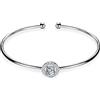 StarGems 0.5ct Moissanite 925 Silver Platinum Plated Zirconia Circondato Bracciale Fascia Regolabile B4716