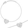 Sakrami Bracciale Donna Argento 925 Dorato, Rodiato O Rosé con Cuore Incidibile - Scatola Personalizzabile con Dedica Incisa - Gioiello per San Valentino, Anniversario, Festa della Mamma (Rodiato)