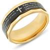 Anellissimo Anello preghiera Padre Nostro in latino dorato uomo donna acciaio 316L - 30