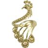 Generic Anello sardo filigrana in argento dorato a fascia aperta con pavoncella centrale