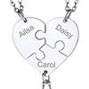 GoldChic JEWELRY Collane Puzzle Cuore In Acciaio Inossidabile 3 Pezzi Per Mamma, Set Collane Cuore Acciaio Inossidabile Personalizzate con Nome Per i Migliori Amici