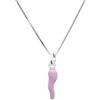 Cavaliere Gioielli Collana Corno Argento 925 Cornetto Ciondolo Portafortuna Rosso Rosa Verde Azzurro Nero Donna Ragazza (Rosa)