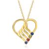 ALBERTBAND Collana Cuore Personalizzata con 2/3/4/5/6 Nome Pietre di nascita Argento Sterling 925 Ciondolo Madre Figlia Gioielli Regalo per Mamma Festa Della Mamma Natale (Oro-4 stone)