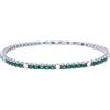 amorili Bracciale Tennis in Acciaio inox Uomo Donna Regolabile - Effetto Diamante, Ultra Resistente, Alternativa Superiore al 925 (smeraldo mm 3)