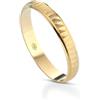Donipreziosi Fedina Personalizzabile in Oro Giallo 18 CARATI con Incisione Nome e Data - Anello Fidanzamento Lui e Lei - Regalo San Valentino, Anniversario - Fedina Personalizzata Uomo Donna - Singola Motivo 3