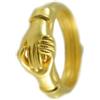Filu & Trama Anello Maninfide Sardo in Argento Dorato, Fede con Cuore e Mani, 7 mm, 4 g (10)