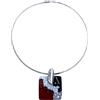 LE GEMME DI VENEZIA, Collana in Vetro di Murano, Ciondolo Quadrato con Motivi Geometrici, Nero e Rosso,B Murrina Veneziana L704B