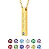 FOCALOOK Collana uomo e donna con ciondolo di barra 3D verticale personalizzabile con incisione su 4 lati, collana in argento 925/acciaio inossidabile/placcato nero/placcato oro confezione regalo