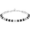 MORELLATO Bracciale Uomo in Acciaio, Onice, Collezione PIETRE, Regalo Uomo - S1742