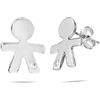 inSCINTILLE Orecchini Donna in Argento Rodiato 925 a Forma di Bebè con Punto Luce in Zirconia Cubica (Bimbo)