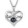 lorajewel Collana Personalizzata con Foto da Donna - Ciondolo Cuore Proiezione - Regali per Donne Festa della mamma San Valentino Natale (E)