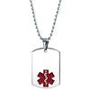 Bling Jewelry Unisex Personalizzare L'Identificazione Medica Medici Medici Di Allarme Id Cane Tag Collana Pendente In Acciaio Per Gli Uomini Donne 20 Pollici Catena Sm Med Lg