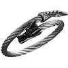 Whoiy Bracciale Uomo Acciaio, Bracciali Argento Tramite Dragon Open Polsini Bracciali 0.7cm