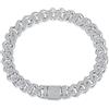 WAHZAUS Bracciali da uomo in moissanite da 15-20 cm, colore D VVS1 S925, in argento Sterling 925, braccialetti cubani da uomo, Pietra, moissanite