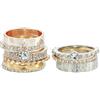Guess Update anello impilabile da donna, confezione da 9, multi, 7, 7, vetro cristallo, 7, vetro cristallo