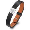 MMXX Bracciale in Pelle Personalizzato con Ritratto di Animale Domestico per Uomo con 1-4 Ciondoli con Nome Inciso Bracciale Commemorativo Regolabile per Animali Domestici Regali per Lui