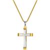 KnSam Collana Uomo Personalizzato Acciaio Inossidabile, Lucido Gesù Croce Pendente Catena Pisello, Argento/Nero/Oro Collana Gioielli Regali 55-70CM, Acciaio inossidabile, Senza zirconi