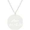 Ocadeau Collana Rotonda in Argento con Testo inciso - Ciondolo Personalizzato in Argento 925 con Testo inciso
