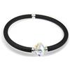 Minoplata Bracciale Elastico di Gomma Nero e Dettaglio di Cristallo Swarovski Una Gioiello di Design Moderno Ideale per Una Donna Che Adora Le Tendenze