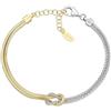 Amen Bracciale da Donna Collezione Nodo d'Amore. Bracciale in Argento 925 rodiato/Oro. Lunghezza: 14 + 3 cm. La referenza è BRNOAMBG14