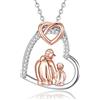 INFUSEU Collana Papà e Figlio Doppio Cuore Ciondolo a Cuore Gioiello di Famiglia Regalo per Papà con un Figlio Maschio Unico e Sentimentale
